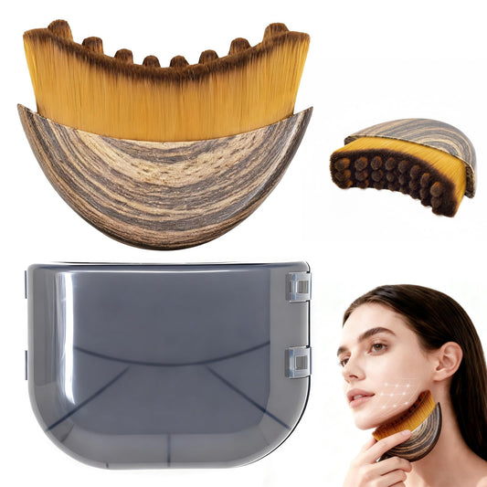 Lymphatic Contour Face Brush, Manual Lymphatic Drainage Massager, Natural Makeup Brushes with Durable Soft Bristles, Hypoallergenic Ergonomic Facial Cleansing Brush for Sculpting - OnMe SkinCare