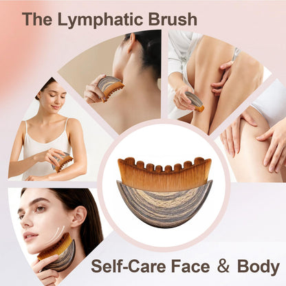 Lymphatic Contour Face Brush, Manual Lymphatic Drainage Massager, Natural Makeup Brushes with Durable Soft Bristles, Hypoallergenic Ergonomic Facial Cleansing Brush for Sculpting - OnMe SkinCare