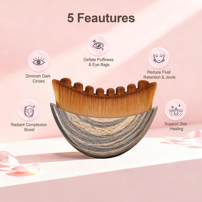 Lymphatic Contour Face Brush, Manual Lymphatic Drainage Massager, Natural Makeup Brushes with Durable Soft Bristles, Hypoallergenic Ergonomic Facial Cleansing Brush for Sculpting - OnMe SkinCare